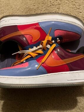 Nike Men Multi-Panel Low Top Sneakers in Blue, Red, Orange, Purple, box included